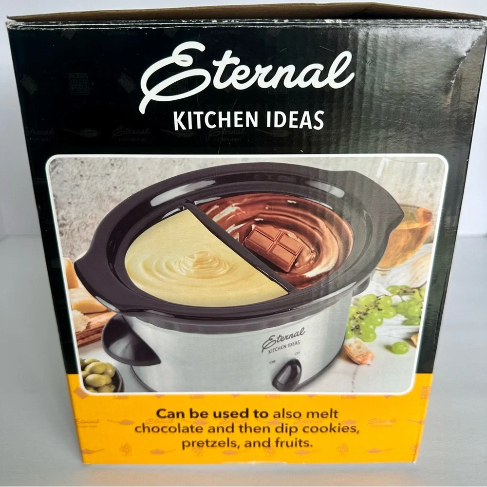 New In Box Eternal Kitchen Ideas Dual Slow Cooker 16 Oz Each Side Small Portable